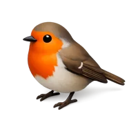 Orange Robin 3D icon