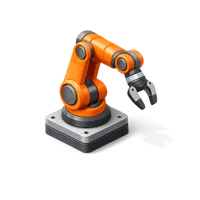 Amber Robot Arm 3D icon