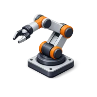 Orange Robot Arm 3D icon
