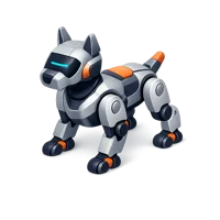Blue Robot Dog 3D icon