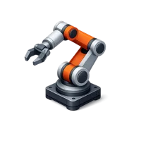 Orange Robotic Arm 3D icon