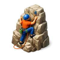 Brown Rock climbing 3D icon