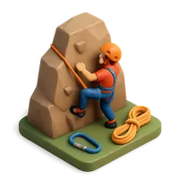 Rock climbing 3D icon