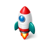 Teal Rocket 3D icon