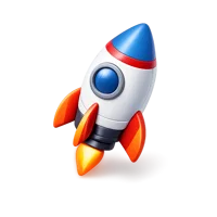 Blue Rocket 3D icon
