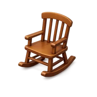 Brown Rocking Chair 3D icon