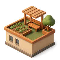 Rooftop garden 3D icon