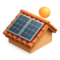 Rooftop Solar Panels 3D icon
