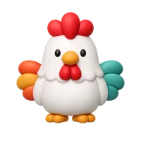 Rooster 3D icon