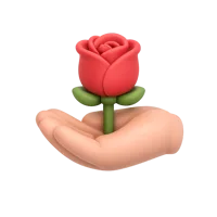 Rose in Hand 3D icon