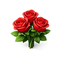 Red Roses 3D icon