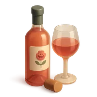 Rosé Wine Bottle 3D icon