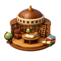 Round Library 3D icon