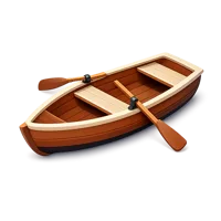Brown Rowing Boat 3D icon