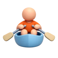 Orange Rowing Man 3D icon