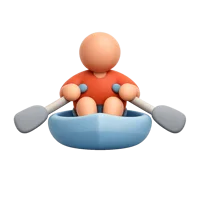 Red Rowing Man 3D icon