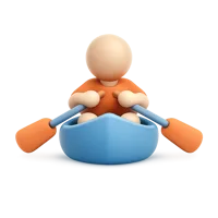 Rowing Person 3D icon