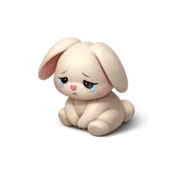 Orange Sad Rabbit 3D icon