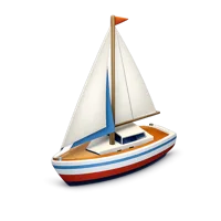 Blue Sailboat 3D icon
