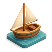 Sailing boat 3D icon