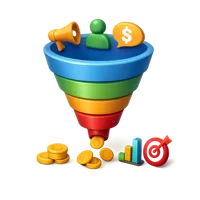 Sales Funnel 3D icon