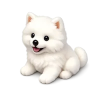 White Samoyed Puppy 3D icon