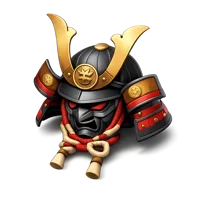 Red Samurai Helmet 3D icon