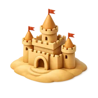 Brown Sandcastle 3D icon