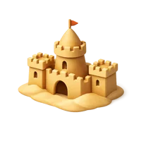 Amber Sandcastle 3D icon