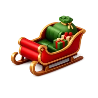 Santa Sleigh 3D icon