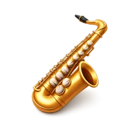 Orange Saxophone 3D icon