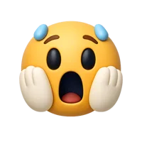 Scared Face 3D icon
