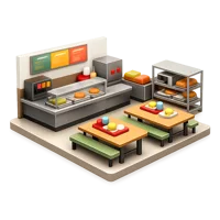 School Cafeteria 3D icon