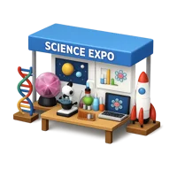 Blue Science Expo 3D icon