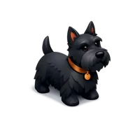 Orange Scottish Terrier 3D icon