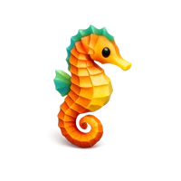 Amber Seahorse 3D icon