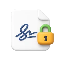 Secure Signature 3D icon