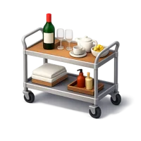 Orange Serving Cart 3D icon