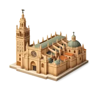 Brown Seville Cathedral 3D icon