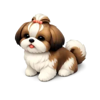 Brown Shih Tzu 3D icon