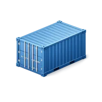 Blue Shipping Container 3D icon