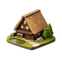 Shirakawa-go 3D icon