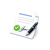 Signed Document 3D icon