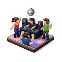 Blue Silent Disco 3D icon