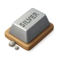 Silver ingot 3D icon