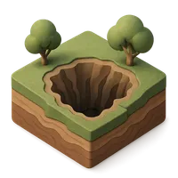 Sinkhole 3D icon