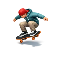 Skateboarder 3D icon