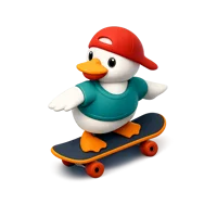 Skateboarding Duck 3D icon