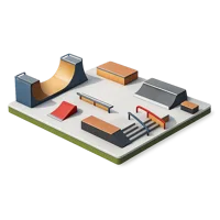 Green Skatepark 3D icon
