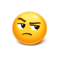 Skeptical Face 3D icon